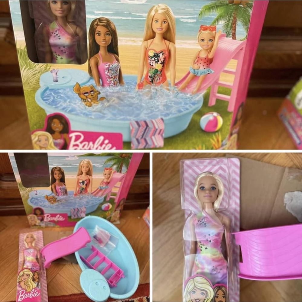 Vand set jucarie Barbie sigilata si piscina noua