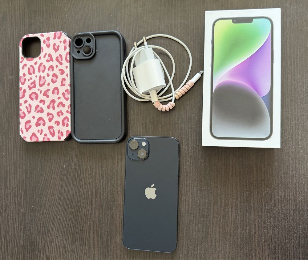 ТОП - IPHONE 14 PLUS + оригинално зарядно + протектор + кейс