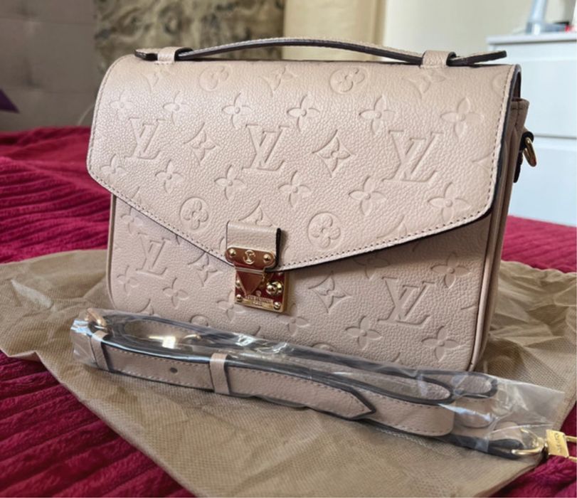 Geanta crem piele naturala