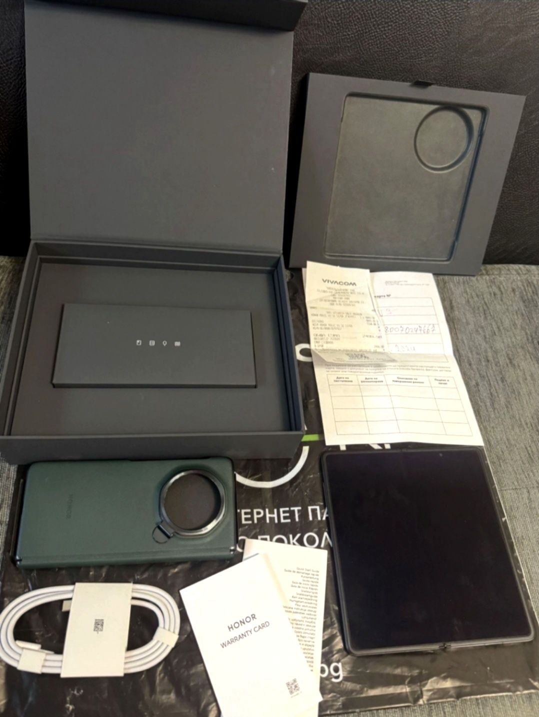 КАТО НОВ 512GB Honor Magic V3 Vivacom Гаранция 2027 Green Зелен