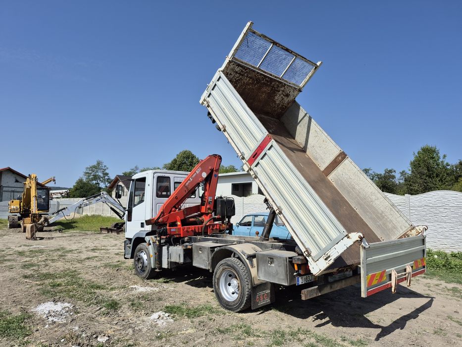 Iveco eurocargo basculabil cu macara