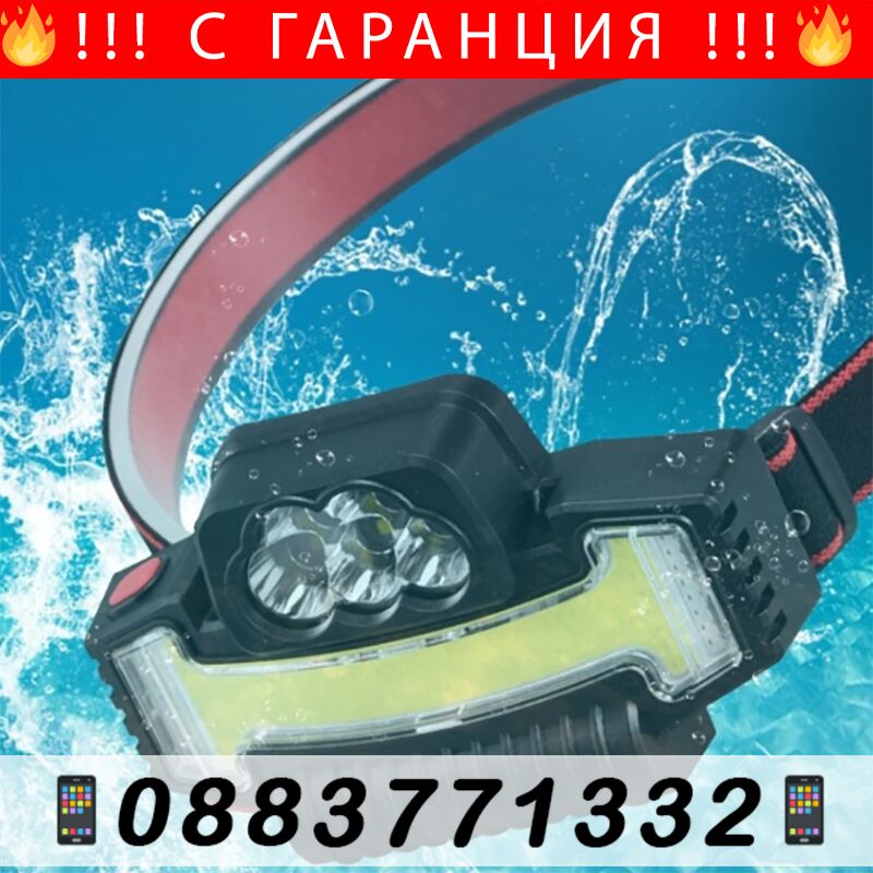 НЕМСКИ Акумулаторен LED фенер/челник за глава – HdBand + ЛЕД ФЕНЕР