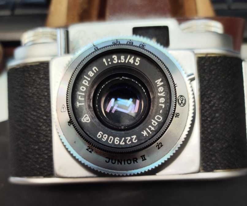 Ретро фотоапарат Beirette Junior II, Meyer-Optik Trioplan 3.5/45