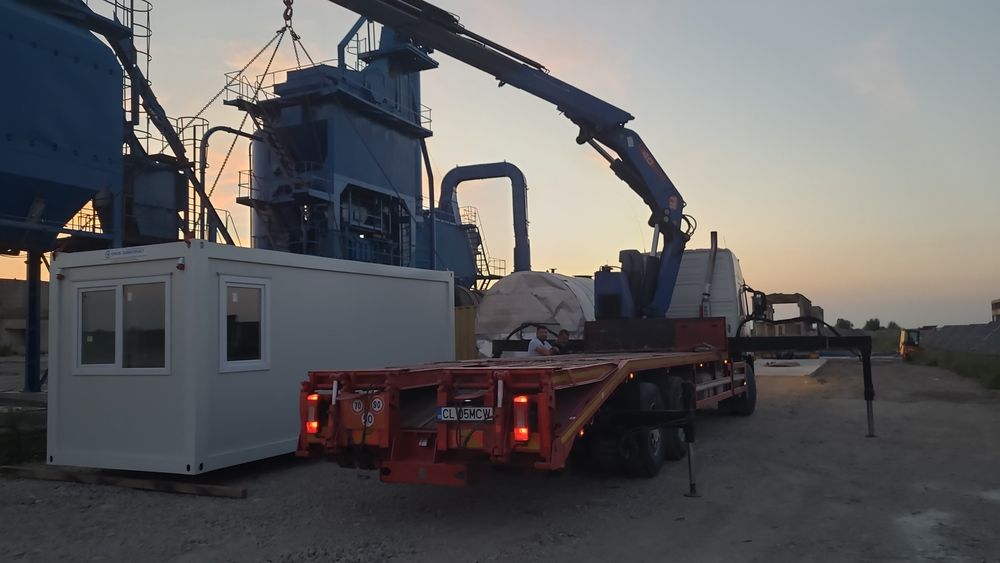Servicii transport, camion macara-platforma utilaje grele, camioane.