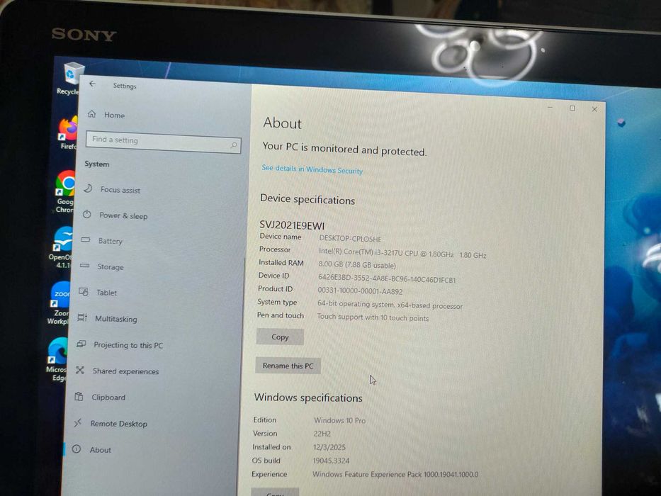 de vanzare calculator all in one Sony Vaio SVJ202 20″ Touchscreen  i3