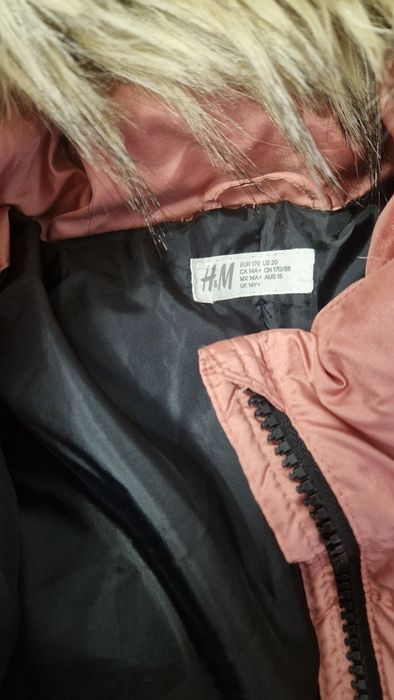 Geaca iarna de fâș noua H&M roz