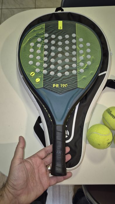 Racheta padel Kuikma PR190 Fiber Glass cu husa și Mingi padel