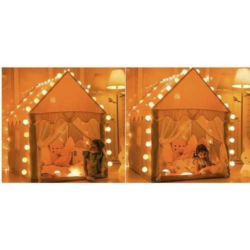Детска палатка за игра с LED лампи, 130х100х115 см