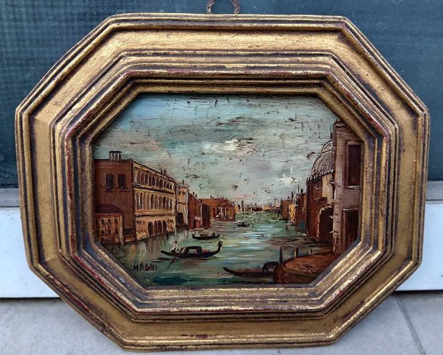 Tablou foarte vechi  - Venetia - semnat Magni