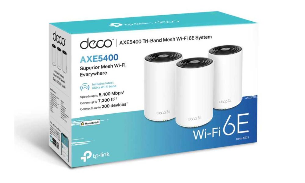 ТОП MeshСистема от Рутери Deco XE75 3-Pack Wifi 6E AXE5400 | Като нови