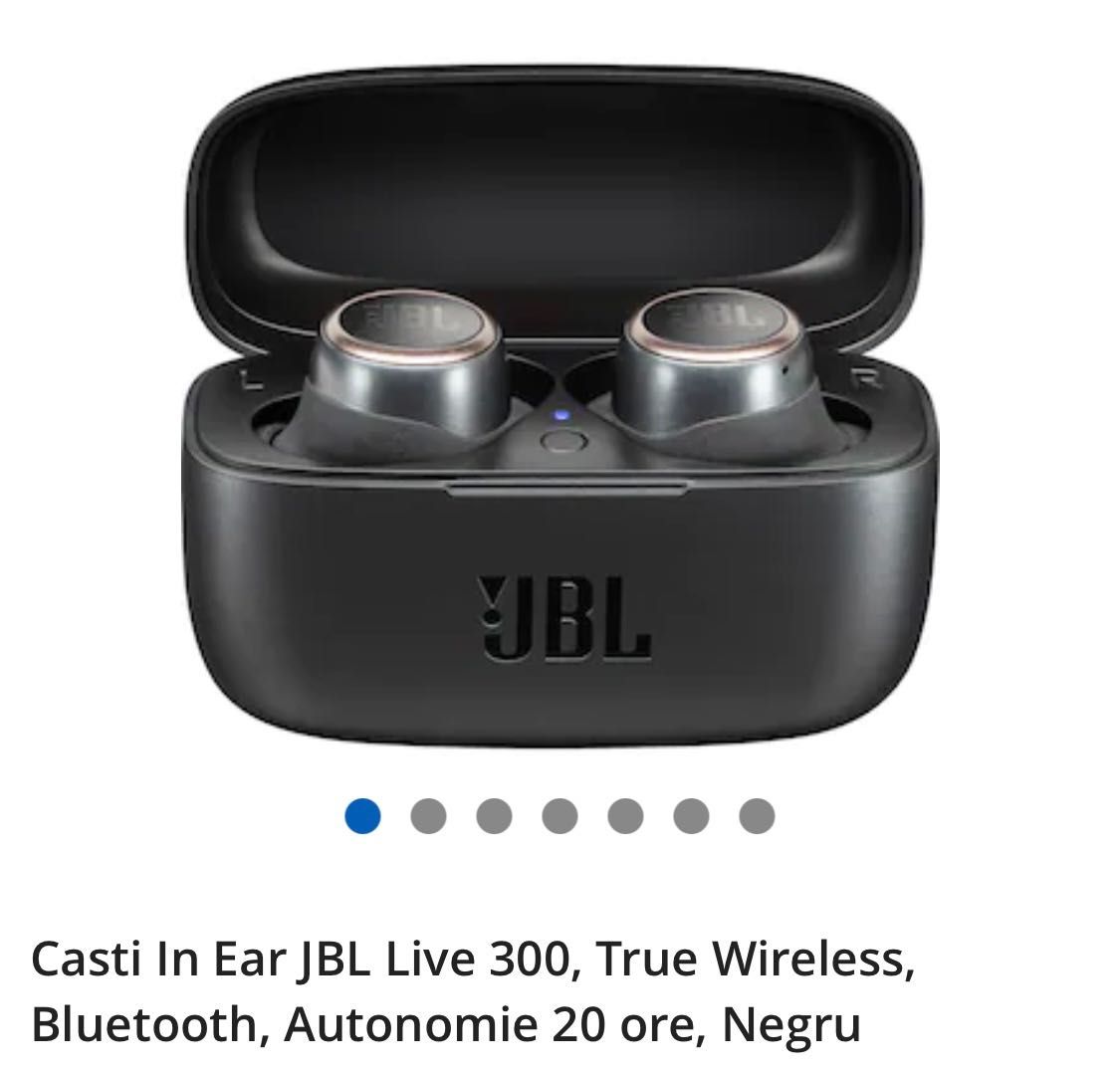 Casti In Ear JBL Live 300, True Wireless, Bluetooth, Negru