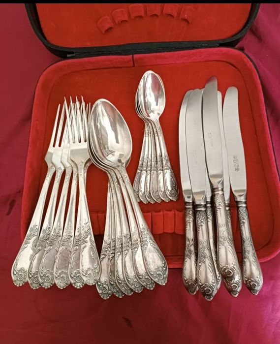 Посуда. Мельхиор столовые приборы на 6 персон.
