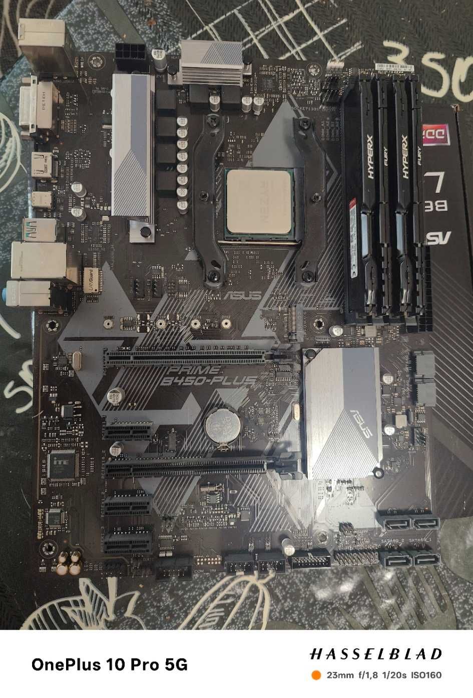 Продавам комплект Asus B450 prime plus + Ryzen 7 5800X + 32gb ram