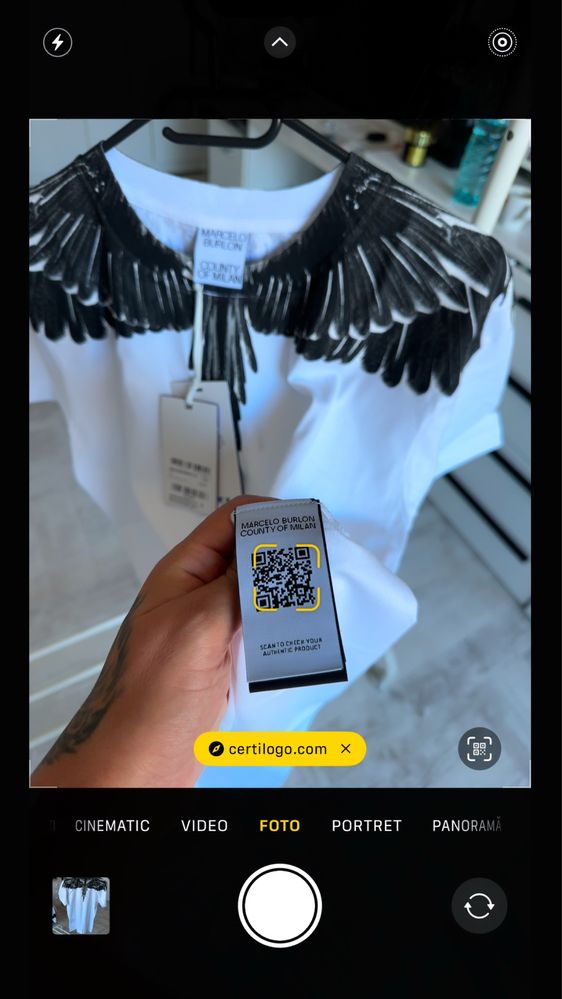 Tricou Marcelo Burlon white black