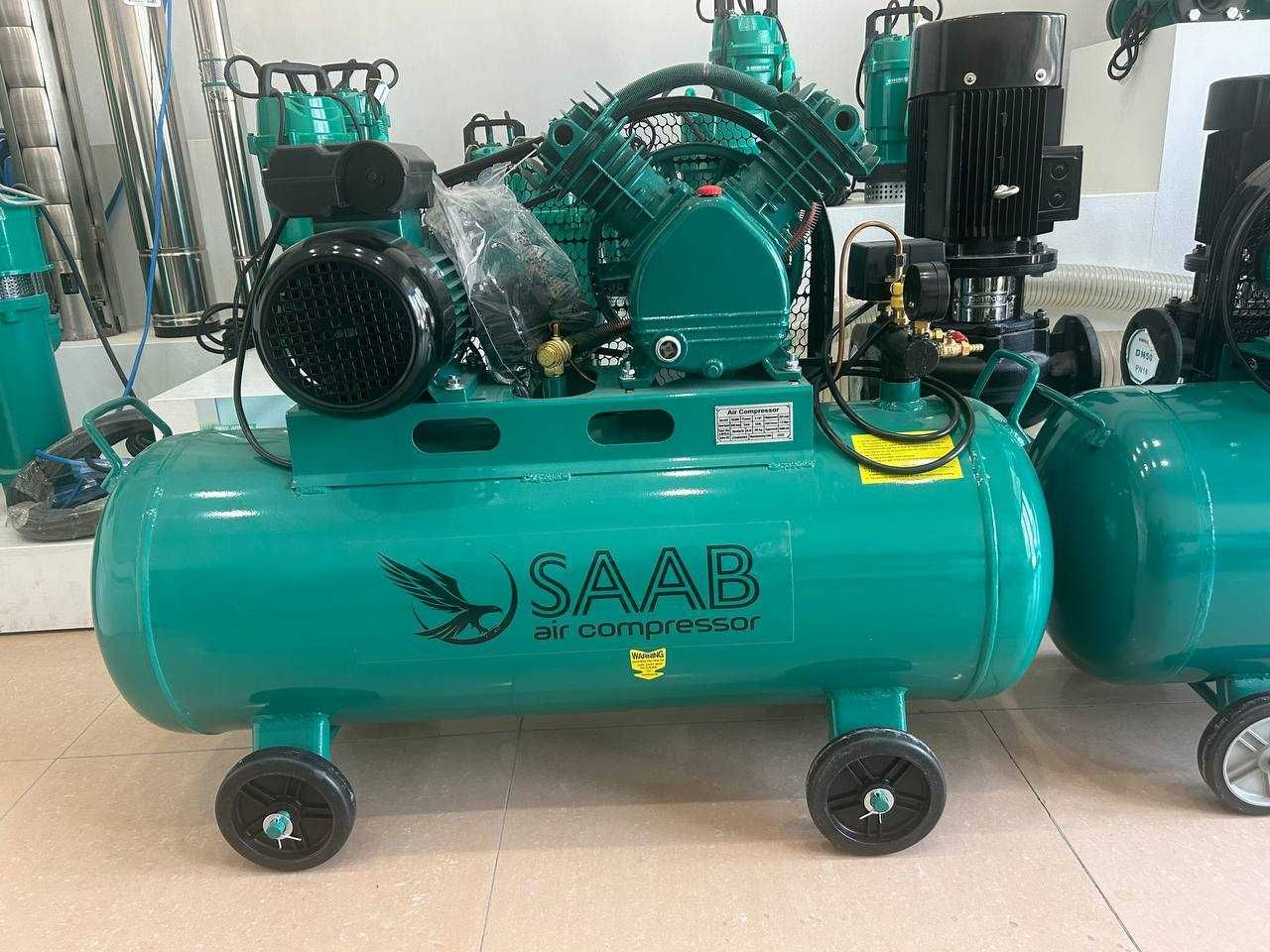 SAAB компрессор — 10 бар, 100л, кафолат билан!