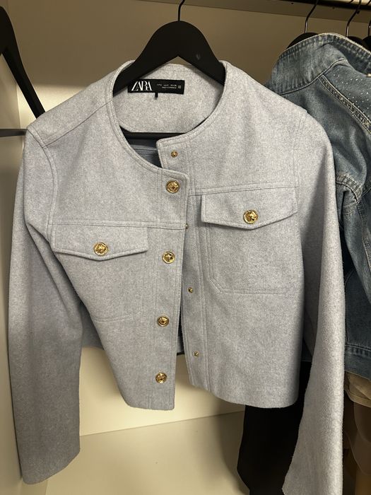 Сако zara светло синьо