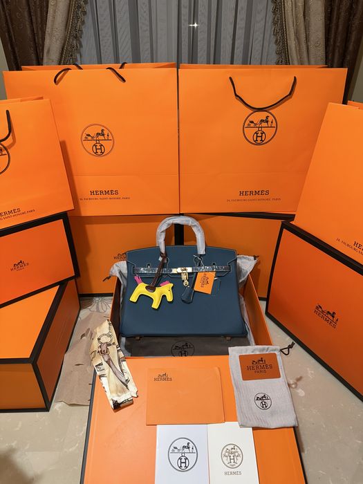 Geanta Hermes Birkin 35cm Turcoaz/accesorii gold