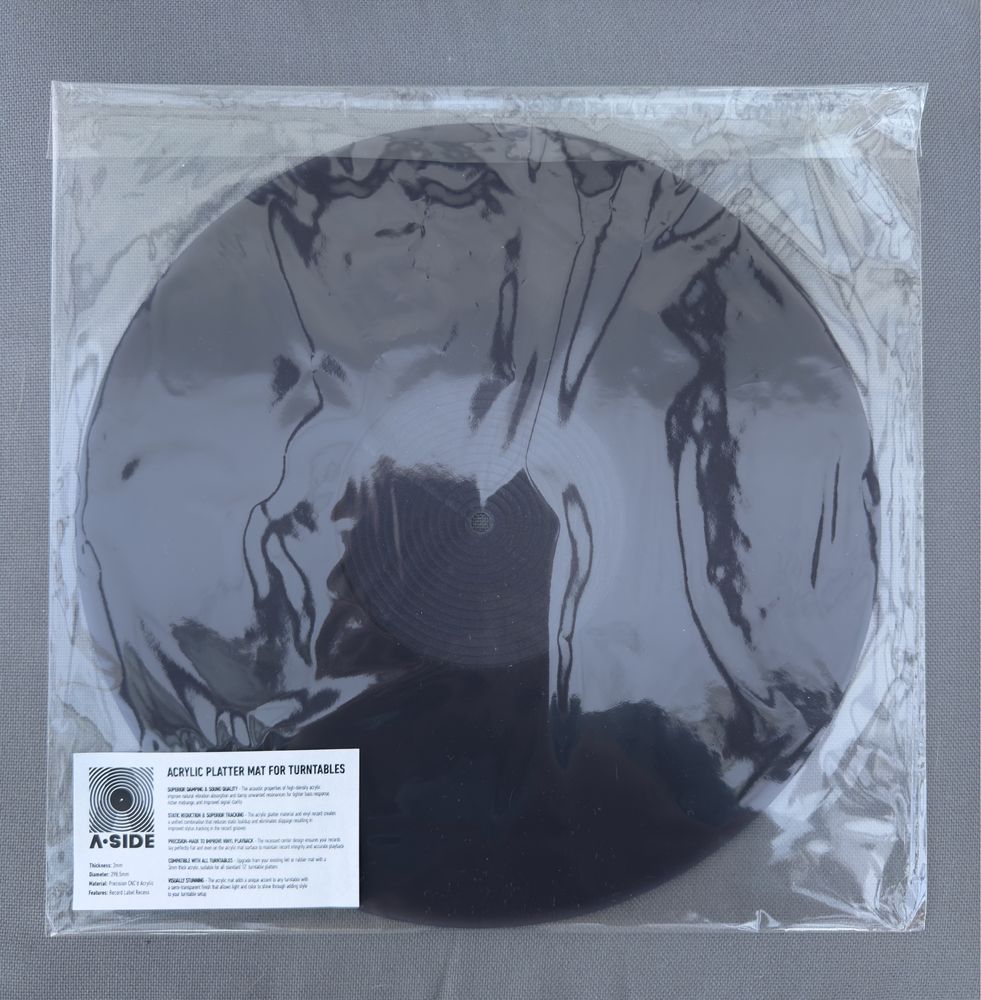 Acrylic LP SlipMat Gri Audiophile pentru Pickup, Vinil, Vinyl