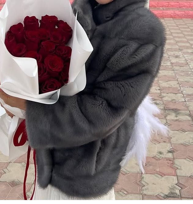 Шуба серый  цвет