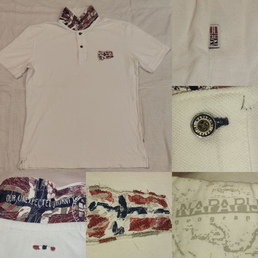 Tricou Napapijri Geographic mărime M bărbat polo pique cu nasturi