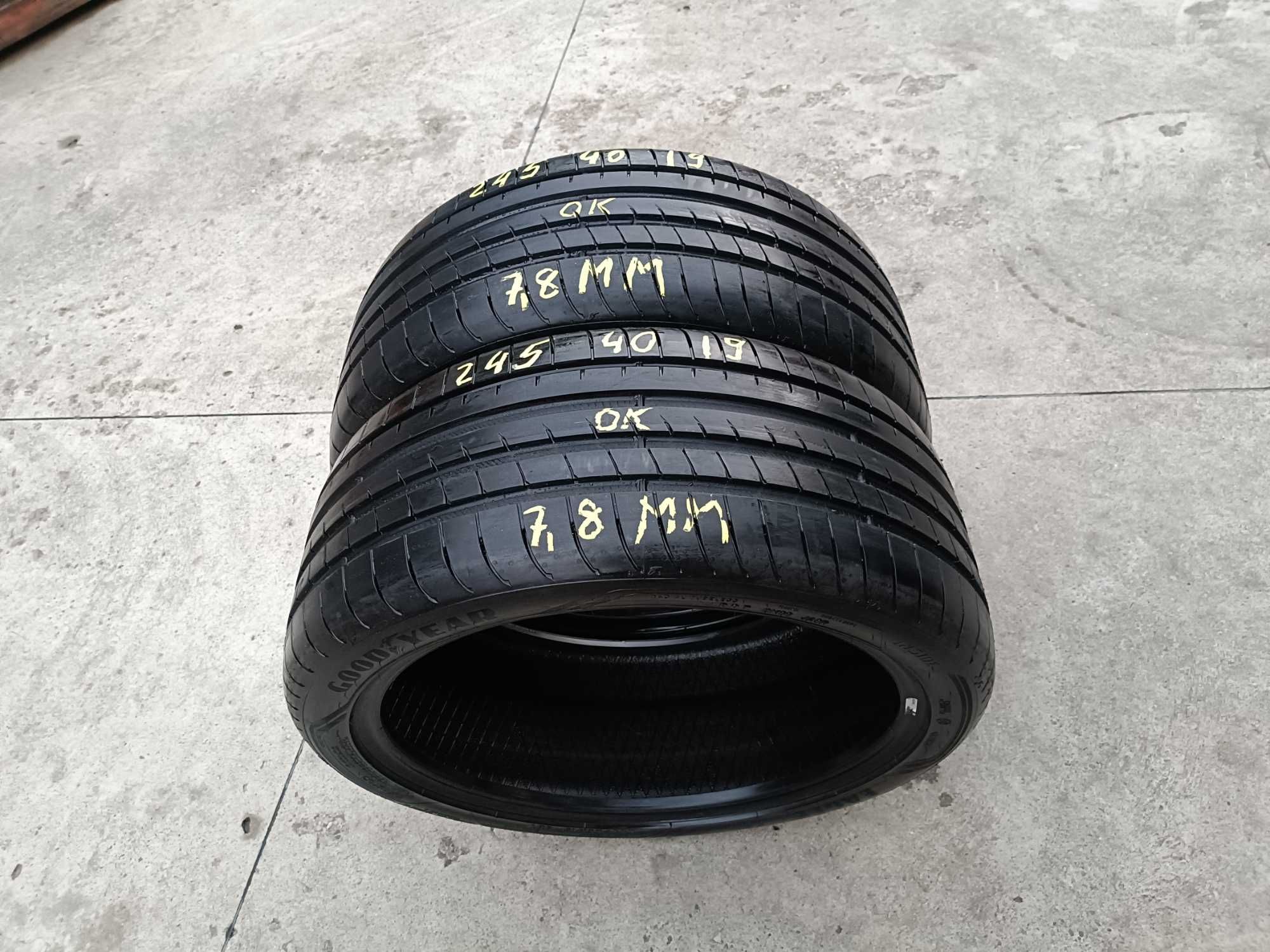 Doua anvelope de vara 245 40 19 goodyear asymmetric 3 profil 7,8 mm