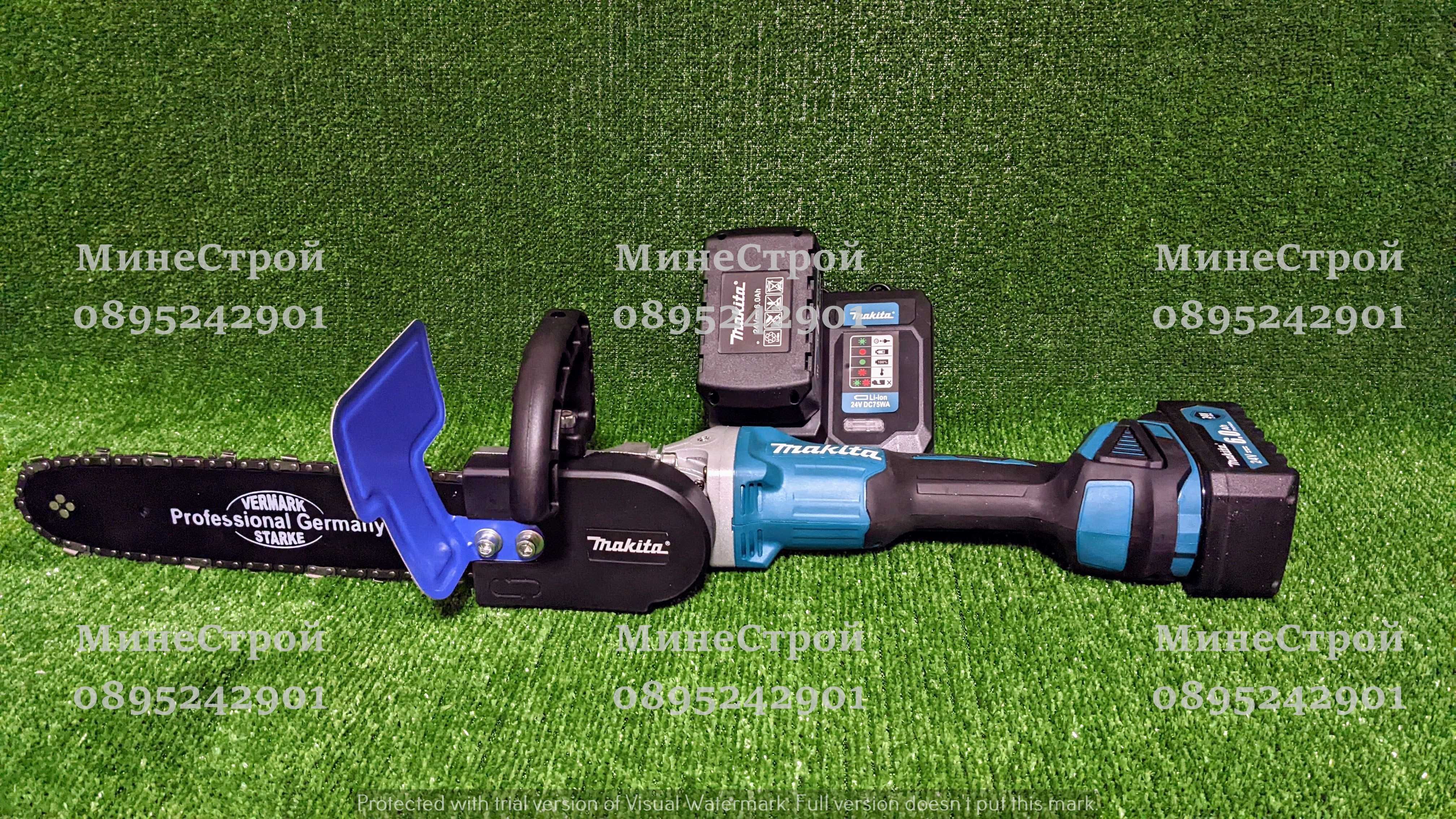 2 в 1 Ъглошлайф MAKITA 24V с 2 батерии 6.0Ah Макита резачка флекс