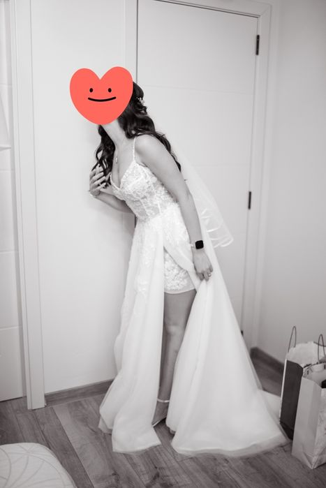 Булчинска / сватбена рокля с цепка и панталонки