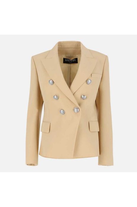 Geaca Balmain originala cream cu dublii nasturi