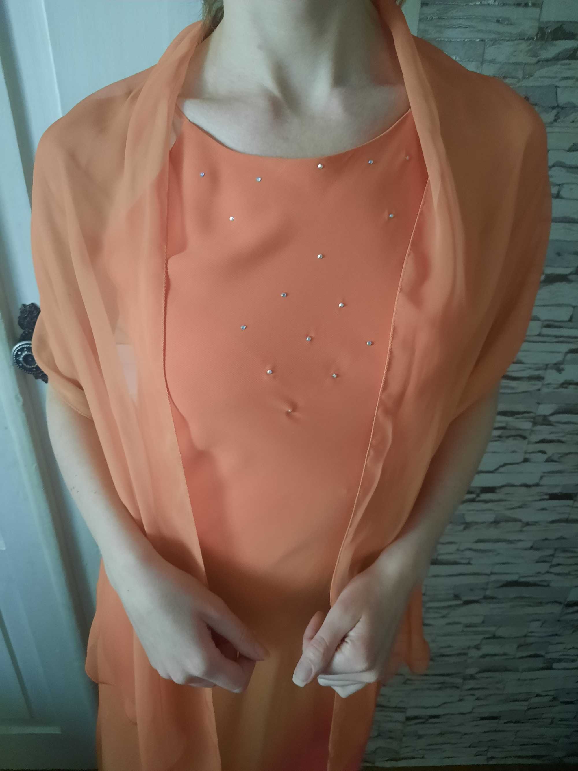 Платье вечернее оранжевое