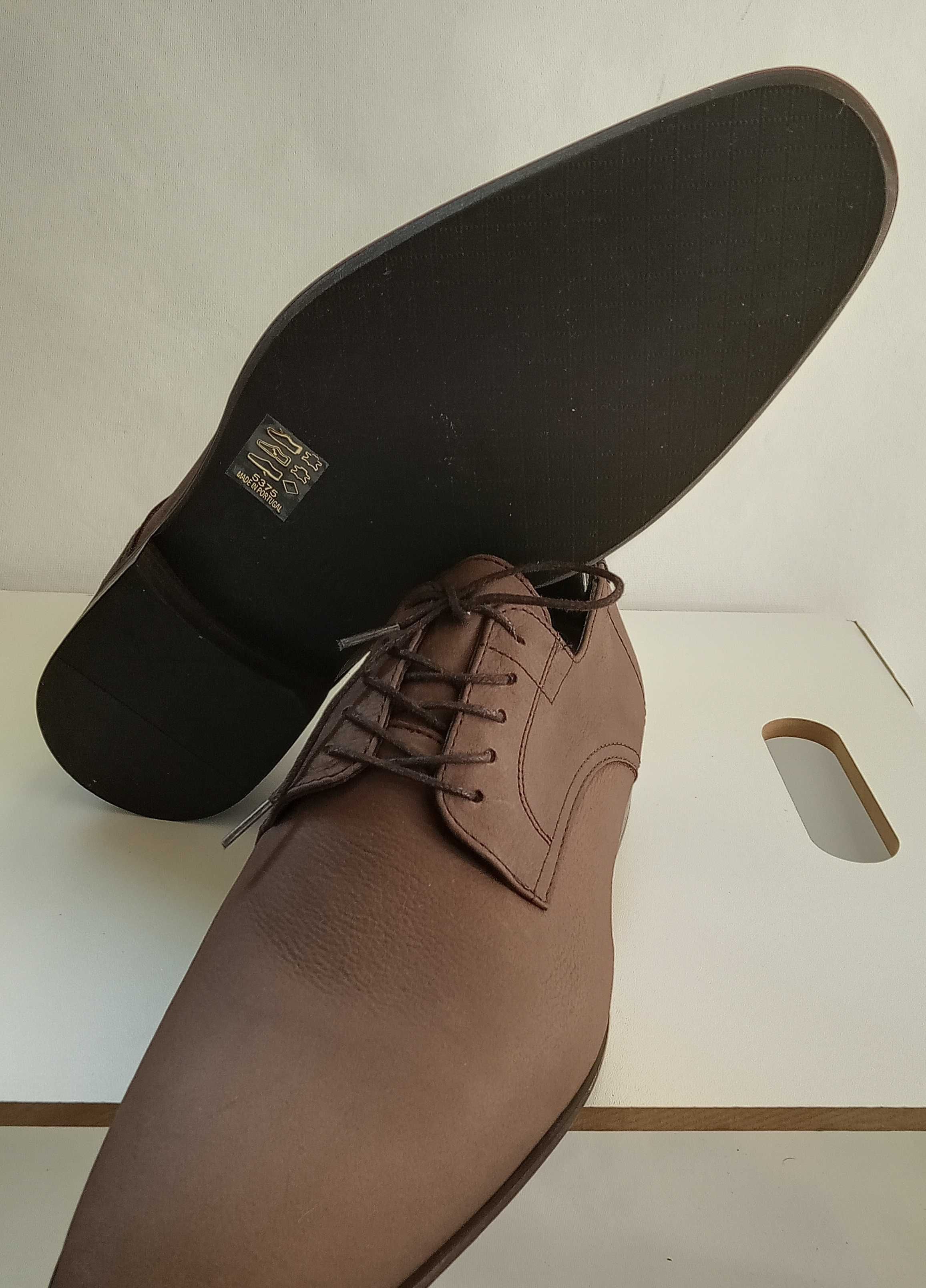 Pantofi derby plain toe premium MInelli Paris 40 piele naturala