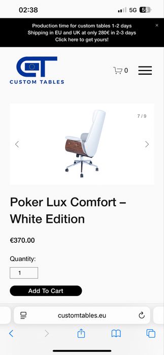 Scaune Poker Personalizate + Masa Poker Logo tau CustomTables.eu stoc