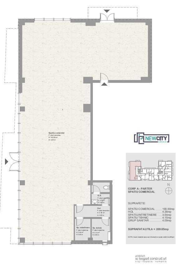 INCHIRIEZ Spatiu Comercial 210 MP | STR TINERETULUI, Floresti