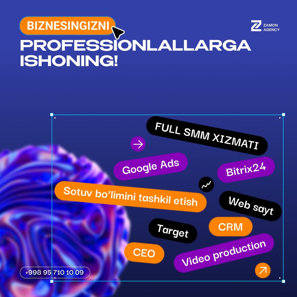 SMM | CRM | Target | Call senter | Sotuv