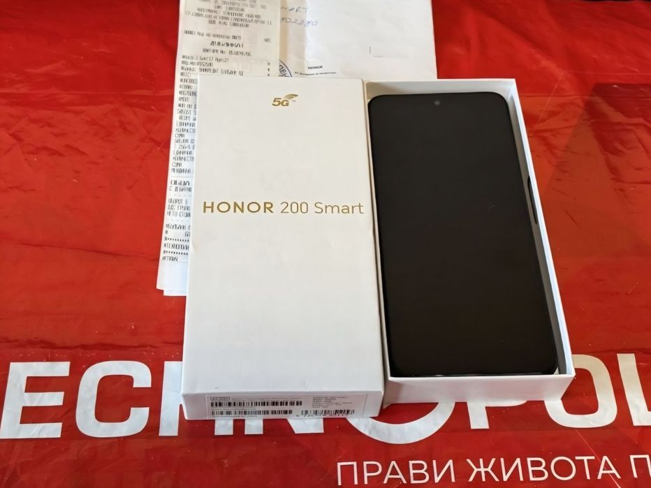 КАТО НОВ 256GB Honor 200 Smart 5G Гаранция Технополис 2026г. Black