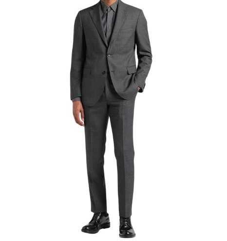 Sacou blazer 54 XXL de lux Eduard Dressler lana luxury gri inchis