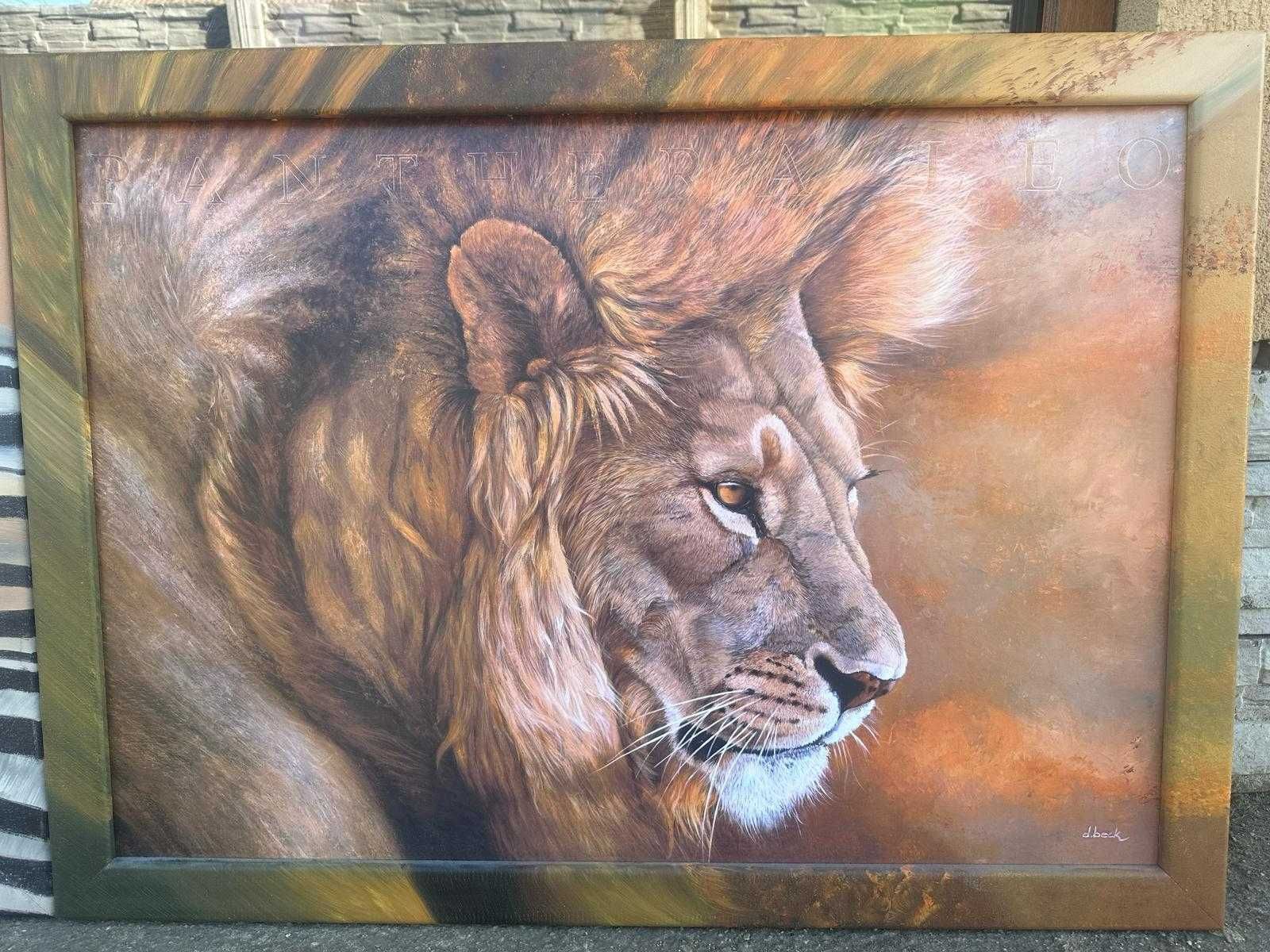 Tablou Tablouri D. Heck Punda Milia Lion du Serengeti 70x100