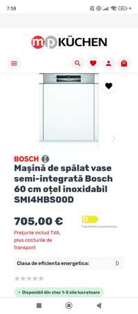 Mașina de spălat vase Noua Bosch cu wi-fi