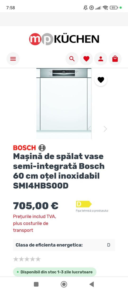 Mașina de spălat vase Noua Bosch cu wi-fi