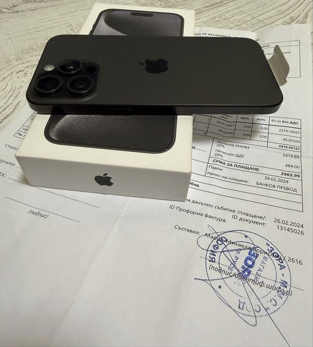 КАТО НОВ Iphone 15 Pro Max 256GB Black Гаранция ЗОРА ПОДАРЪЦИ