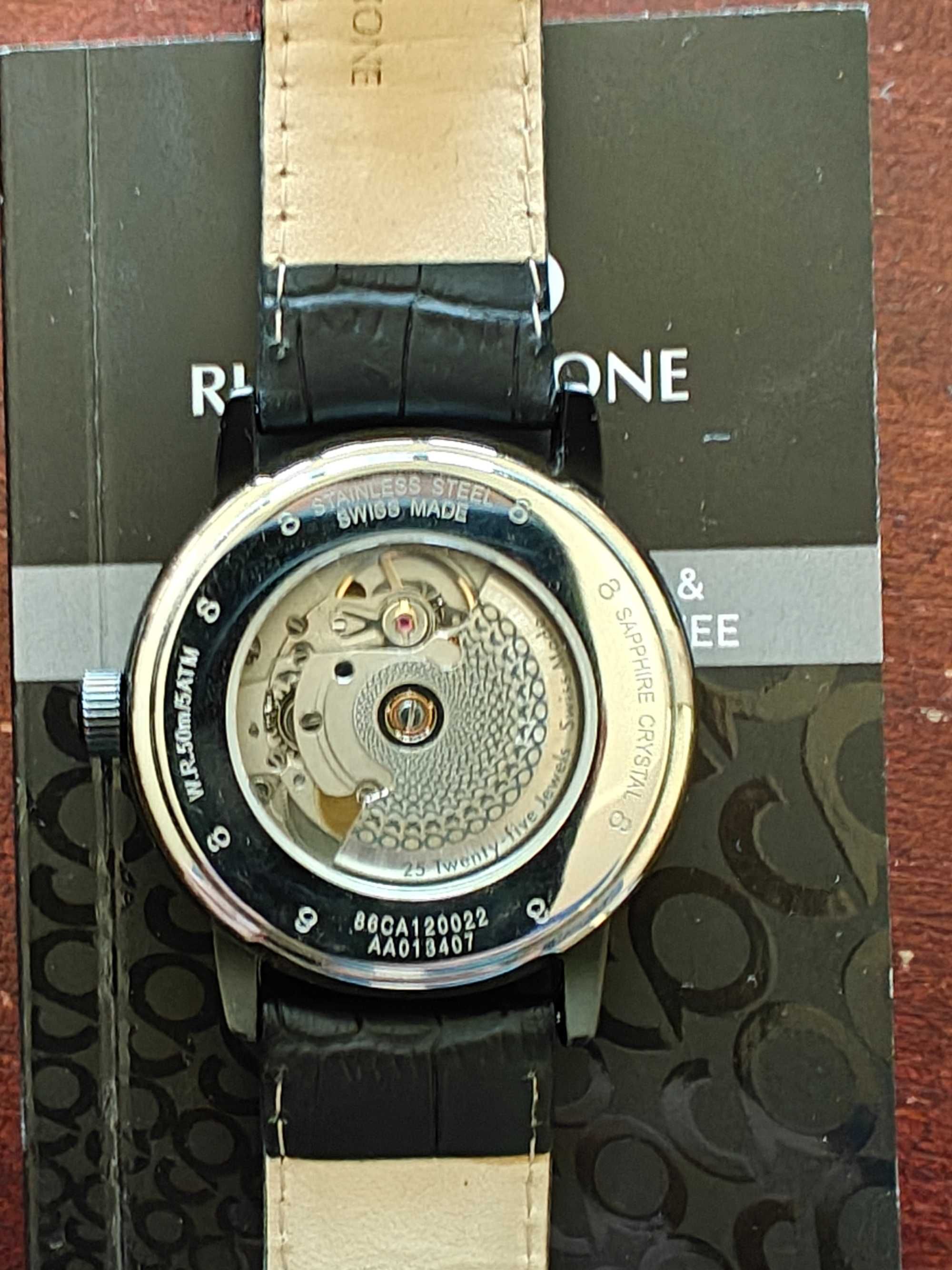 Черен автоматичен швейцарски часовник Rue Du Rhone 87WA120041