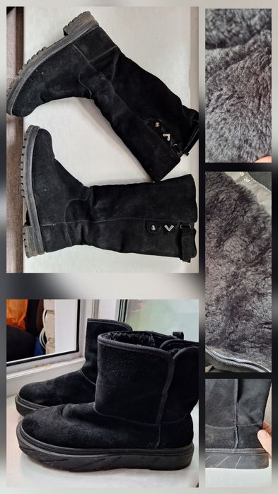 Продам зимние сапоги и угги замша 6000