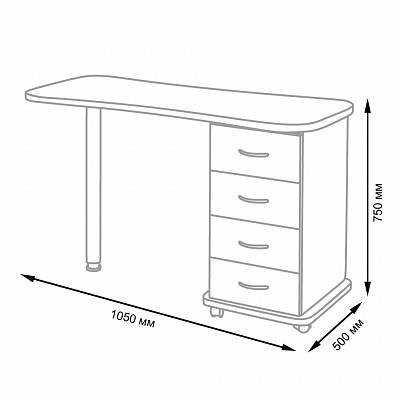 Маса за маникюр Esti с прахоуловител 76W -105x42/50x75 см