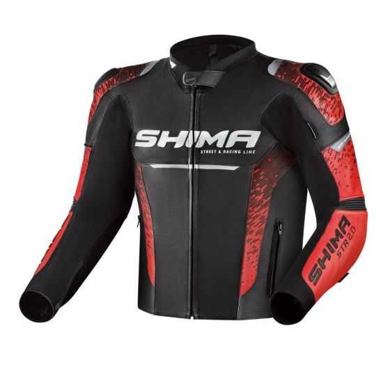 Кожено мото яке SHIMA STR 2.0 Red/Black гърбица,протектори,вентилация