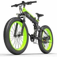Bicicleta electrica BEZIOR, 1500W, 12.8Ah, 40km/h, 100 km, Verde/Negru