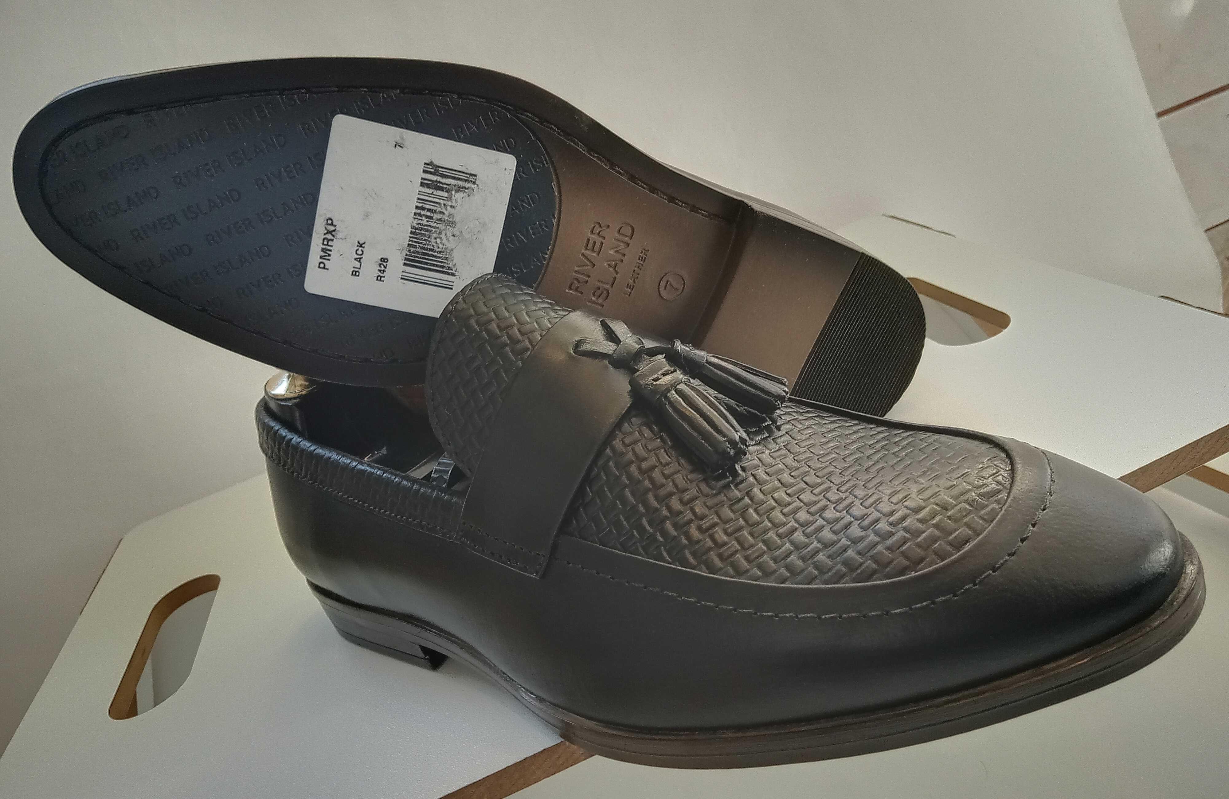 Pantofi loafers tassel premium  River Island 44 piele moale