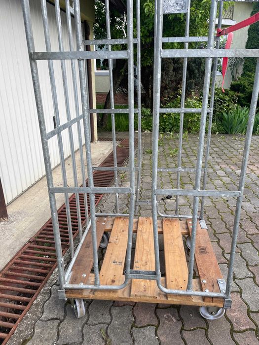 Cărucior marfă tip box / rolling cage pentru depozit – oțel galvanizat
