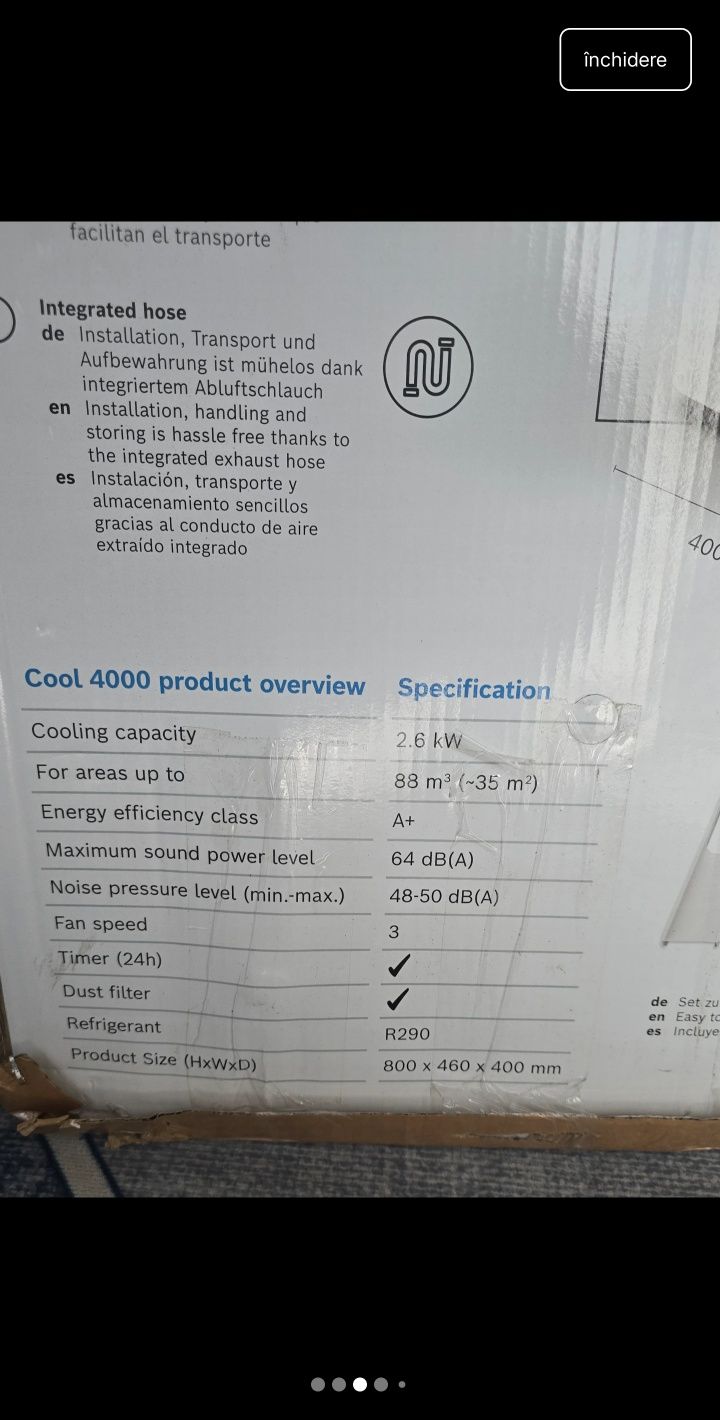 Aparat de aer conditionat portabil Bosch Cool 4000