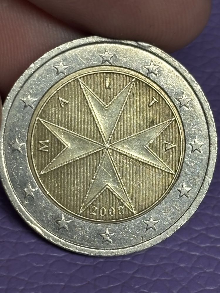 moneda 2 euro malta 2008 f in stea