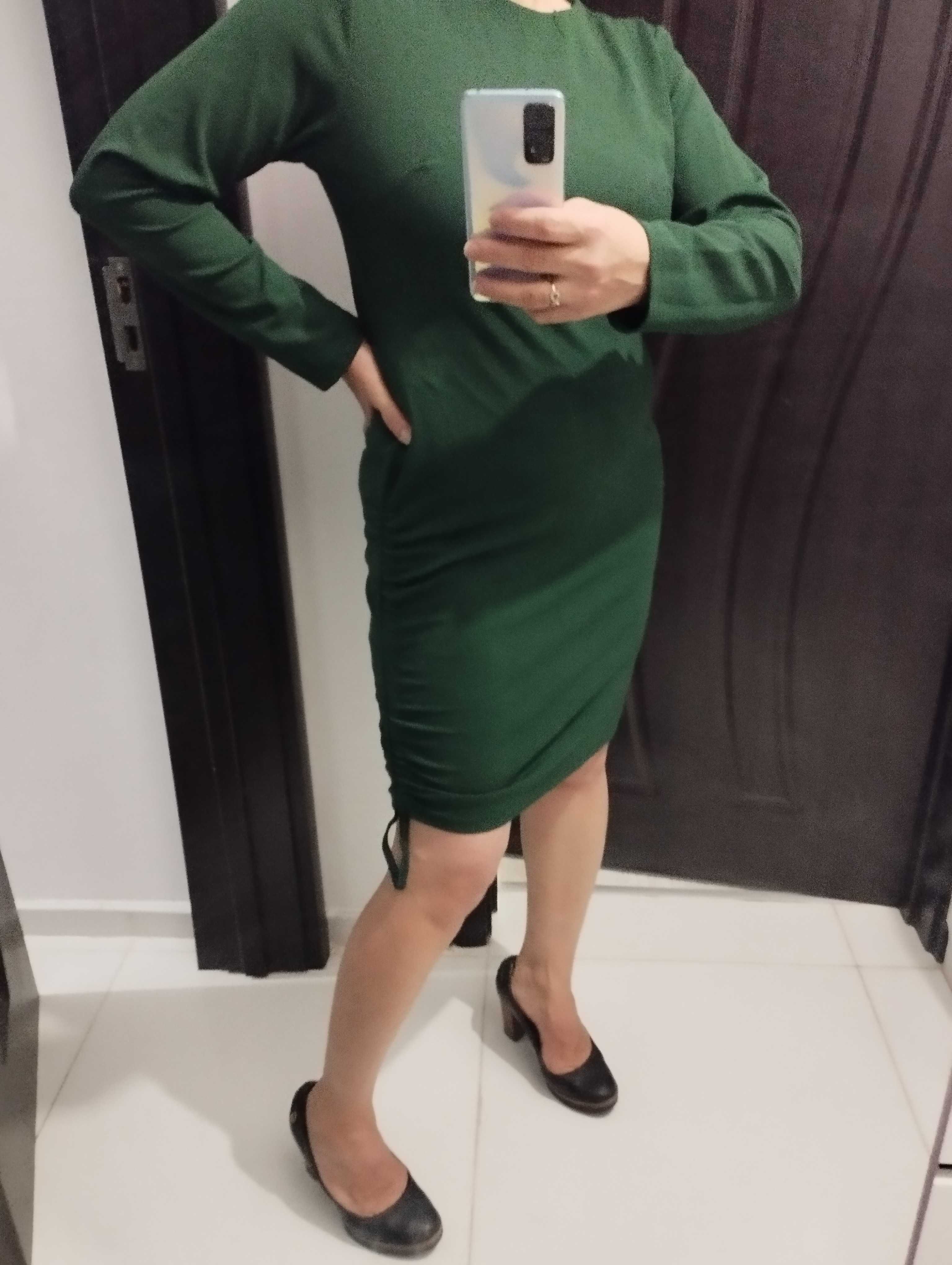 Зелена рокля дълъг ръкав, M размер