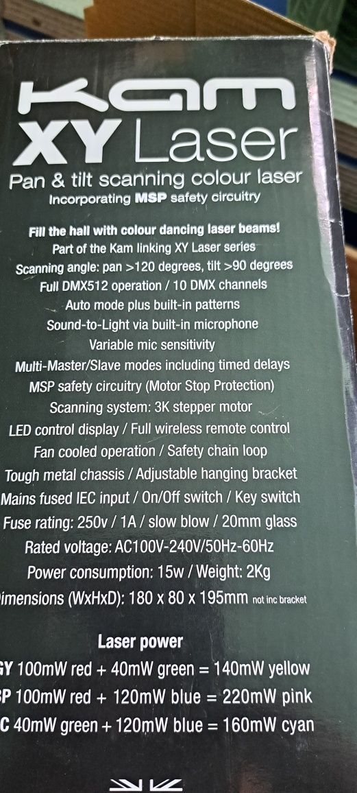 Kam XY laser  RGY